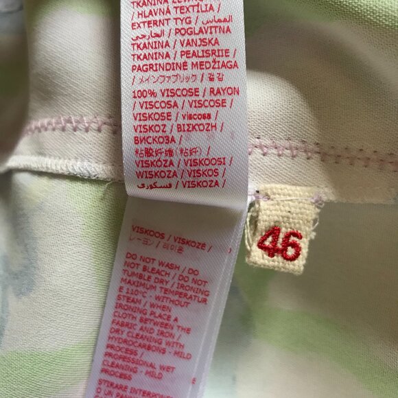 Marni Floral Print Blouse Top Shirt Womens 46 10 Large Blue Green Purple V-Neck - Picture 10 of 14